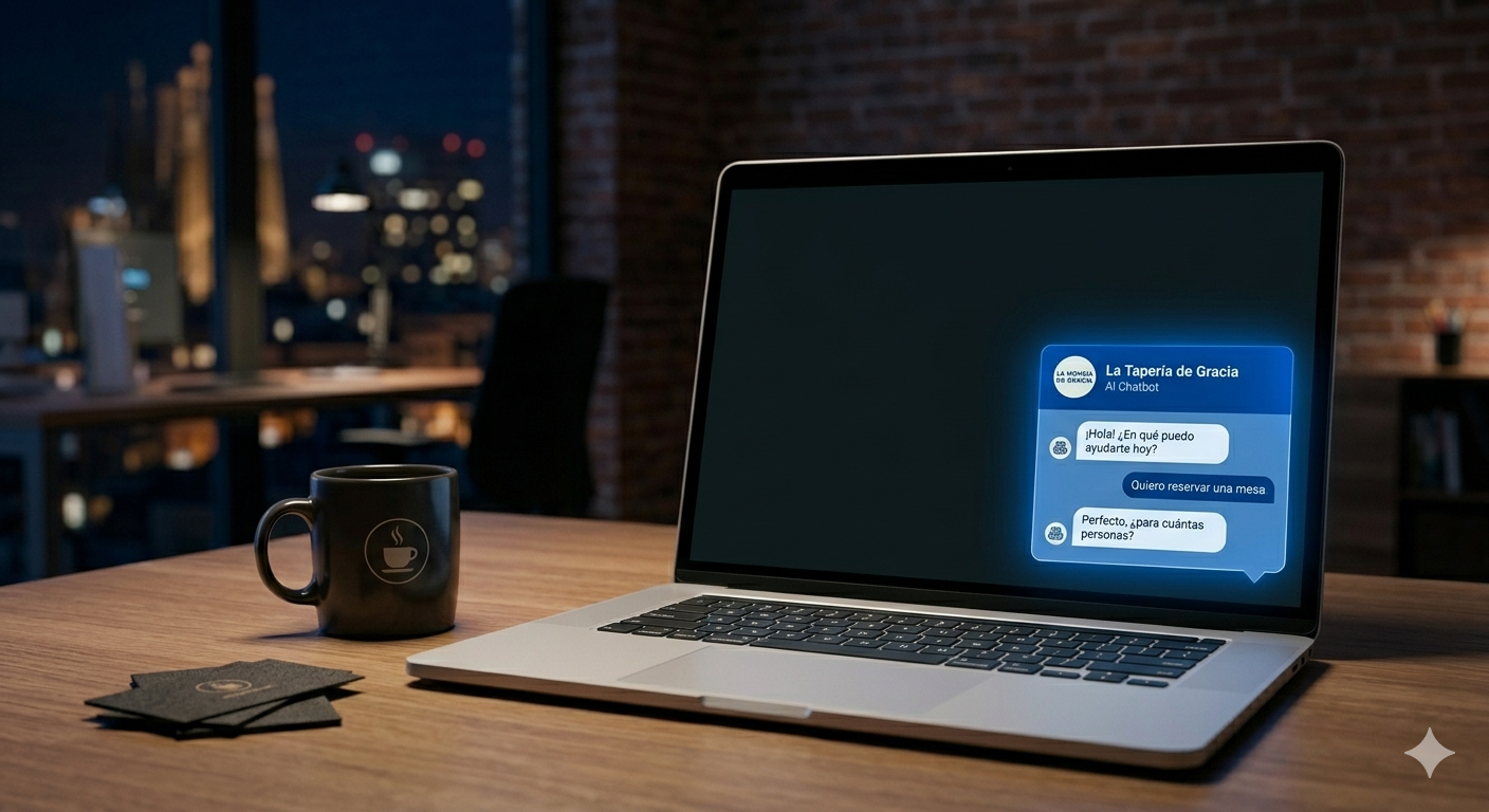 Chatbot de IA integrado en web de empresa española captando leads