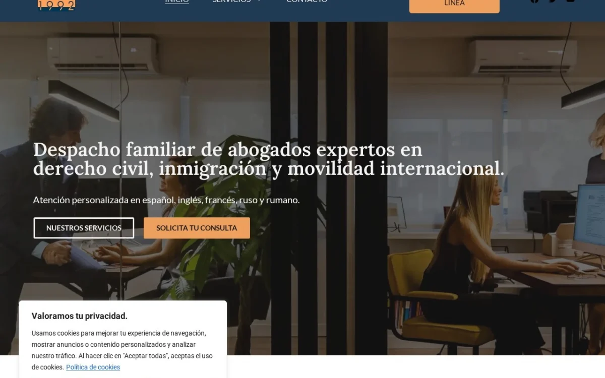 Web de AISA 1992 Abogados diseñada por DGTALIT