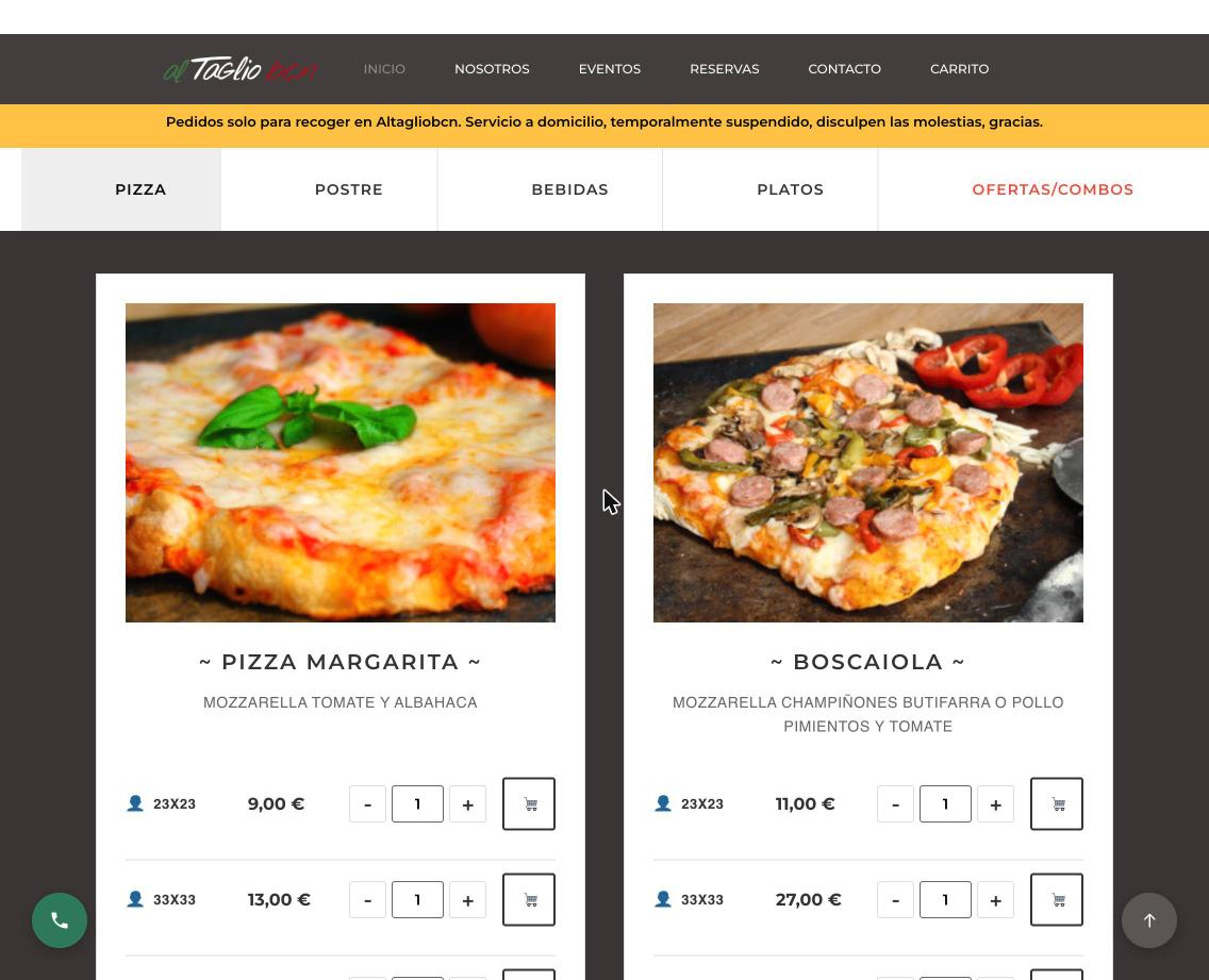 Web de alTaglio BCN diseñada por DGTALIT